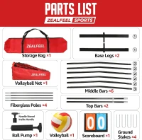 20ft Volleyball Training Net – Portable Freestanding Practice System, Height-Adjustable with Carry Bag for Backyard & Indoor Drills(m-8)