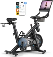 MERACH Indoor Cycling Bike with 15.6"" Full HD Screen, Magnetic Resistance, 300 lb Capacity, Tablet Mount & App-Based Fitness Courses(m-1)