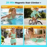 ERGOLIFE Foldable Stair Stepper – 6-Level Magnetic Resistance, Low-Noise Compact Stairmaster with 350LB Capacity(m-8)