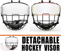 GY Hockey Helmet Cage and Face Shield Protector Combo — Steel Wire Cage with Polycarbonate Visor(m-5)