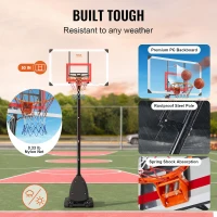 VEVOR Adjustable Portable Basketball Hoop with Mobile Stand & Weighted Base, Height-Adjustable Rim for Youth and Adults, Indoor/Outdoor(m-4)