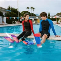 Prsca Kids Short Swim Fins — Youth Training Flippers for Lap Swimming, Children, Girls & Boys Beginners(m-4)