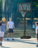 IGL Portable Basketball Hoop – 44"" PC Backboard, Height Adjustable 4.28–10 ft, Outdoor/Driveway Goal for Kids, Teens & Adults(m-12)