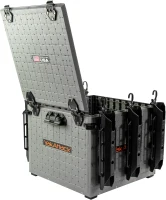 YakAttack BlackPak Pro 16"" x 16"" Battleship Grey Fishing Crate with 6 Rod Holders – Customizable Kayak Tackle Organizer | Made in USA(m-4)