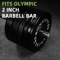 Fitvids Olympic 2-inch Bumper Plate Set — Weightlifting & Strength Training Plates, Available as Pair, Set or Barbell Combo (Multiple Options)(m-4)
