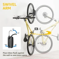 monTEK Swivel Bike Wall Mount – 4-Pack Space-Saving Vertical Bike Hangers, Sturdy Storage (Each Holds up to 66 lbs)(m-3)