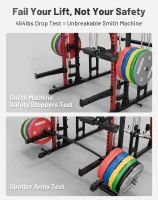 Mikolo M4 2.0 Smith Machine & Squat Rack — 2200 lb Capacity with Lat Pulldown, Dual Cable Crossover and Leg Hold-Down(m-3)