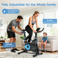 HXD-ERGO Indoor Magnetic & Air Bike, Stationary Exercise Bike with Silent Belt Drive, App Compatibility, LCD Monitor, 350 lb Capacity(m-8)