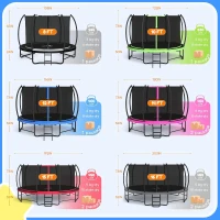 BCAN Recreational Trampoline with Safety Enclosure & Ladder — 8ft/10ft/12ft/14ft/15ft/16ft | ASTM F381-16 Certified | Outdoor Trampoline for Kids & Adults(m-4)