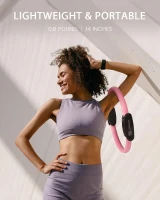 LIONSCOOL 14-inch Pilates Ring Kit – Magic Circle with Padded Handles, Mini Ball, Dual Band Sets, Non-Slip Socks, Guide & Bag(m-2)