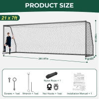 MOPHOTO Aluminum Soccer Goal — Sizes 6x4 to 24x8 for Training, Clubs & School Use(m-5)