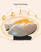 RELX 2026 Full-Body Massage Chair — 20-Mode Zero-Gravity SL-Track Shiatsu Recliner with Built-in Heat, Airbag Massage, Body Scan, Deep Yoga Stretch, Calfrest Extension & AI Control (Cream)(m-8)