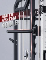 Major Fitness Drone2 Advanced Training Smith Machine — All-in-One Home Gym Squat Rack with Aluminum Pulley Set, Barbell, Dual Lat Pulldown & Cable Crossover for Full-Body Workouts(m-5)