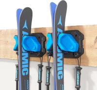 Skifavs Ski & Snowboard Wall Rack - Damage-Free Garage Mount, Space-Saving Vertical Organizer, Blue (2-Pack)(m-1)