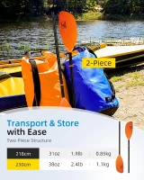OCEANBROAD 2-Section Floatable Kayak Paddle — Alloy Shaft, 86in/218cm or 90.5in/230cm, for Kayaking & Canoeing(m-6)