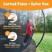 JUMPZYLLA Outdoor Trampoline with Enclosure & Ladder — 8/10/12/14/15/16 ft, ASTM-Certified Recreational Trampoline for Kids & Adults, Anti-Rust Frame(m-4)