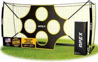 Apex Sports 12 x 6 ft Soccer Goal with Removable 10-Hole Precision Target — Collapsible Portable Net, Rapid Setup & Ground Anchors for Indoor/Outdoor Training(m-1)
