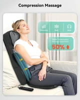 Snailax Shiatsu Neck & Back Massager with Heat - Adjustable-Height Neck Rollers, Vibration and Upgraded Kneading Compression Chair Pad for Home & Office(m-2)