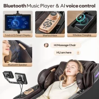 4D Full-Body Massage Chair Recliner with Zero Gravity, SL-Track Shiatsu, Core Heating, 20 Massage Techniques, Deep Yoga Stretch, Foot Rollers, AI Voice, Touchscreen & Wireless Charging(m-8)