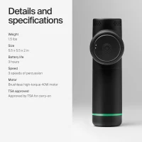 Hyperice Hypervolt GO 2 — Black Handheld Percussion Massage Gun with QuietGlide Technology, 3 Speeds & 2 Interchangeable Heads — USB-A to USB-C Charging, FSA/HSA Eligible(m-6)