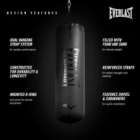 Everlast Elite 2 Heavy Bag with Quiet Strap System — Durable Hanging Boxing Bag(m-3)