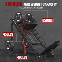 SPART 5-in-1 Leg Press & Hack Squat Combo with Linear Bearings, Adjustable Hack Squat/Calf Raise, Commercial Weight Storage and Band Pegs(m-6)