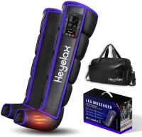 Heyelax Air Compression Leg Massager with Heat — Cordless Recovery Boots Sleeve for Circulation & Pain Relief, Thigh-to-Foot Compression (Large, 2-Pack, FSA)(m-1)
