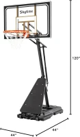 Portable Basketball Hoop System with 44"" & 48"" Backboard — Stepless Crank Adjustment 5.3–10 ft, Outdoor/Indoor(m-7)