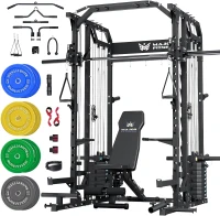 Major Fitness Drone2 Advanced Smith Machine — All-in-One Home Gym with Aluminum Pulley Set, Dual Lat Pulldown & Cable Crossover(m-1)
