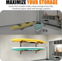 Wall-Mount Kayak Storage Rack — Heavy-Duty Adjustable Multi-Boat Organizer for Indoor & Outdoor Use, Garage Space-Saver(m-6)