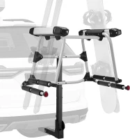 VEVOR Hitch-Mounted Ski & Snowboard Rack for 2-Inch Receiver, Carries up to 6 Pairs of Skis or 4 Snowboards, Includes Key Lock, Security Strap, 120° Tilt Access & Rubber Padding(m-1)