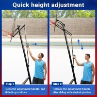WIN.MAX Outdoor Portable Basketball Hoop with 44"" Shatterproof Backboard & Extra-Large Base — 4.9 to 10 ft Adjustable(m-5)