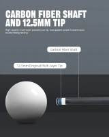 CRICAL 58"" Carbon Fiber Pool Cue – Professional Low-Deflection Billiard Cue with 3/8×8 Stainless Steel Joint & 12.5mm Tip(m-6)