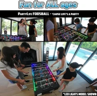 PartyLife 48"" Foosball Table with Folding Steel Legs and App-Controlled LED Lights(m-5)