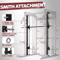 RitFit M1 / M1 Pro Smith Machine with Integrated Cable Crossover — Multi-Function Power Cage for Home Gyms(m-6)