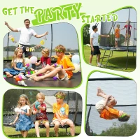 GIGU Recreational Trampoline (10FT–16FT) with Enclosure Net, Ladder and Anti-Rust Coating — ASTM Certified Outdoor Trampoline for Kids & Adults(m-8)