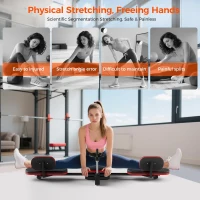 NArra Heavy-Duty Leg Stretcher — Adjustable Flexibility Trainer up to 330 lbs, Gear-Driven 180° Stretch Machine with Padded Seat and Footrests (Black)(m-2)