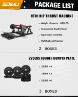 GOIMU HT01 Heavy-Duty Hip Thrust Machine — Plate-Loaded Glute Bridge with Band Pegs & Weight Holder, 800 lb Capacity(m-2)