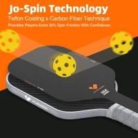 JOJOLEMON Carbon Fiber Pickleball Paddle with 16mm Shark Power Polymer Core — Optimized for Spin, Stability & Consistency(m-4)