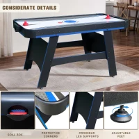 5-Foot 2-in-1 Air Hockey & Table Tennis Combo Table with Accessories(m-4)