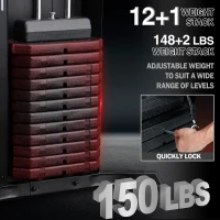 Mikolo All-in-One Home Gym Station with 150 lb Weight Stack — Multifunctional Full-Body Strength Trainer(m-8)