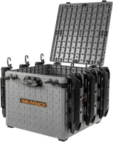 YakAttack BlackPak Pro 16"" x 16"" Battleship Grey Fishing Crate with 6 Rod Holders – Customizable Kayak Tackle Organizer | Made in USA(m-3)