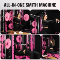 RitFit M1 / M1 Pro Smith Machine with Cable Crossover — Multifunctional Power Cage & Squat Rack for Home Gym, Includes Extensive Accessories and Storage(m-6)