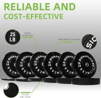 Fitvids Complete Olympic Weight Set — 2-inch Bumper Plates for Weightlifting & Strength Training, Full 370 LB Package, Multiple Configurations(m-3)