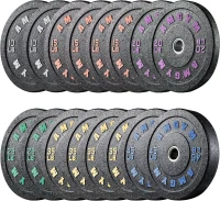 AMGYM 400 lb Bumper Plate Set — 2-Inch Olympic Rubber Plates, Recycled Rubber, Color-Coded(m-1)