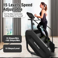 Commercial Stair Stepper with LED Display — 15 Speed Levels, 15–165 Steps/Min, 660 lb Capacity(m-4)