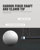 CRICAL 58-inch Carbon Fiber Pool Cue – Professional Low-Deflection Cue with 3/8×8 Pin Joint and 12.5mm Tip(m-4)