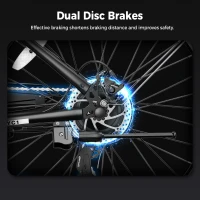 26"" YOLOWAY Commuter Electric Bike for Adults, Peak 1000W Brushless Motor, Up to 25 MPH, Removable 36V 10Ah (≈375Wh) Battery, 7-Speed, Front Suspension, ~40+ Mile Range(m-5)