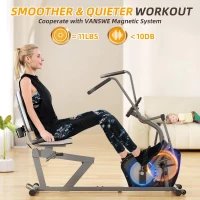 VANSWE Recumbent Exercise Bike with Arm Exerciser — Home Recumbent Bike Featuring Magnetic Resistance, Bluetooth/App Connectivity and Pulse Sensor(m-3)