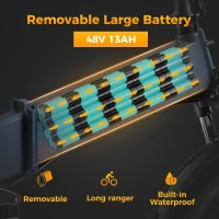 Jasion X-Hunter Foldable Electric Bicycle — Peak 1400W, 624Wh Removable Battery, 30 MPH, 20"" Fat Tires, Dual-Suspension, 55–70 Mile Range, 7-Speed(m-3)